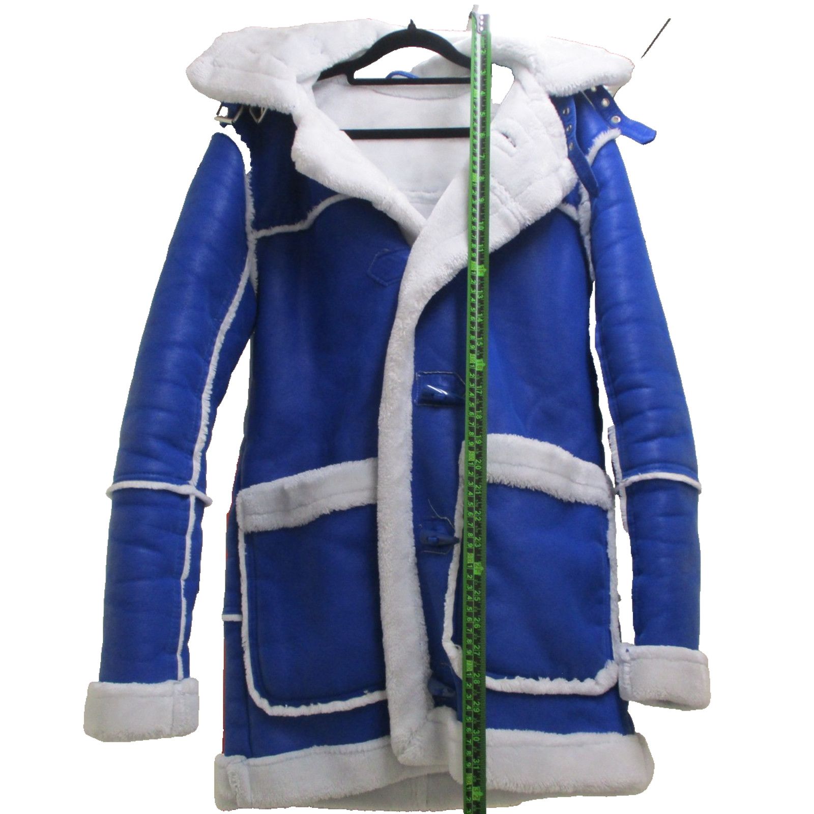 Jordan Craig Jordan Craig Coat Women Sm Blue Faux Leather Hooded Fur Trim Size S / US 4 / IT 40 - 15 Thumbnail