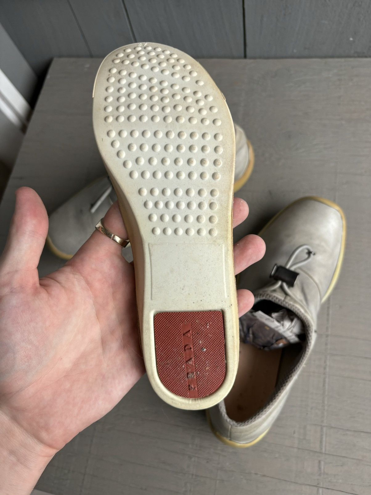 Prada × Vintage 2000s Prada Linea Rossa Slip On Sneakers Womens Y2K Mules Size US 7 / IT 37 - 13 Thumbnail