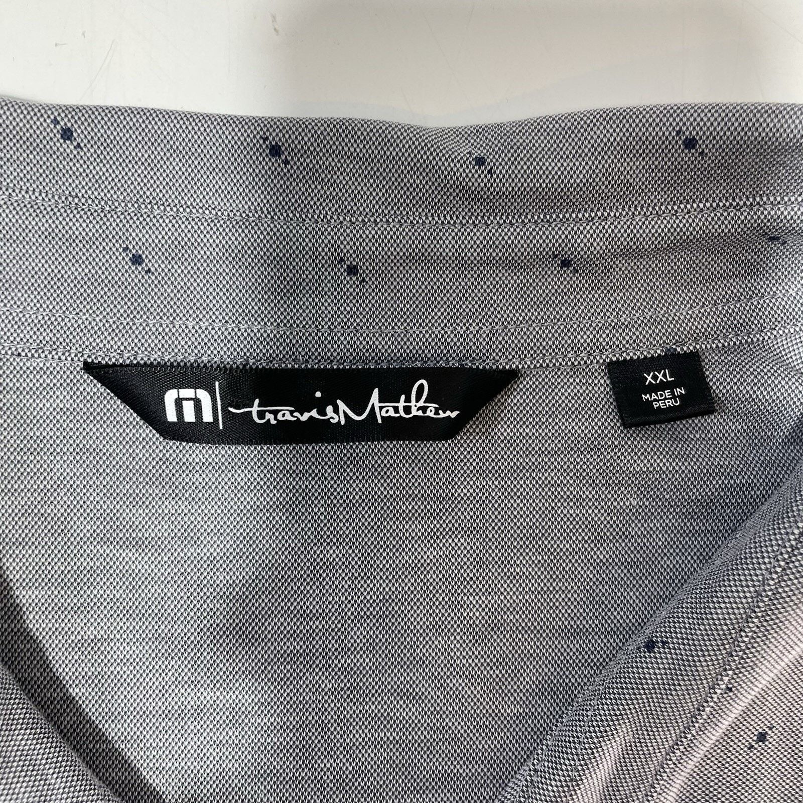 TravisMathew Travis Mathew Golf Polo Shirt Men’s XXL 2XL Gray Geometric Size US XXL / EU 58 / 5 - 3 Thumbnail