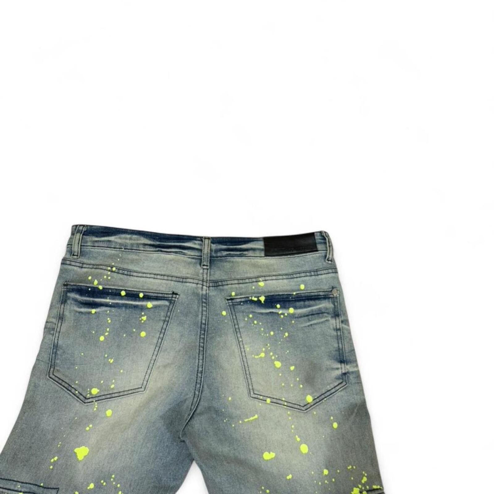 True Religion GFTD Los Angeles green paint splatter cargo jean Size US 32 / EU 48 - 5 Thumbnail