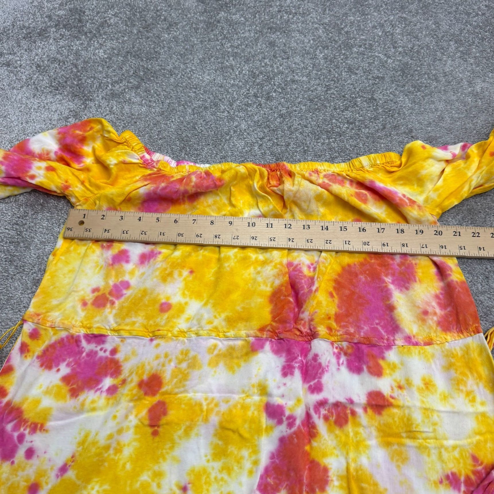 Bell Unbranded Blouse Women 2X Multicolor Tie-Dye Off the Shoulder Bell Sleeve Rayon Tunic Beach Colorful Womens Size XXL / US 16-18 / IT 52-54 - 7 Thumbnail