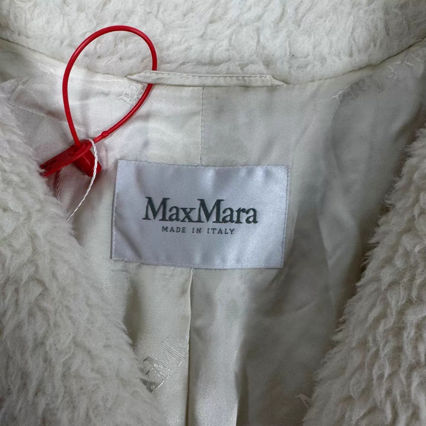 Max Mara MaxMara Cream Alpaca Teddy Lapel Midlength Coat Size XS / US 0-2 / IT 36-38 - 5 Thumbnail