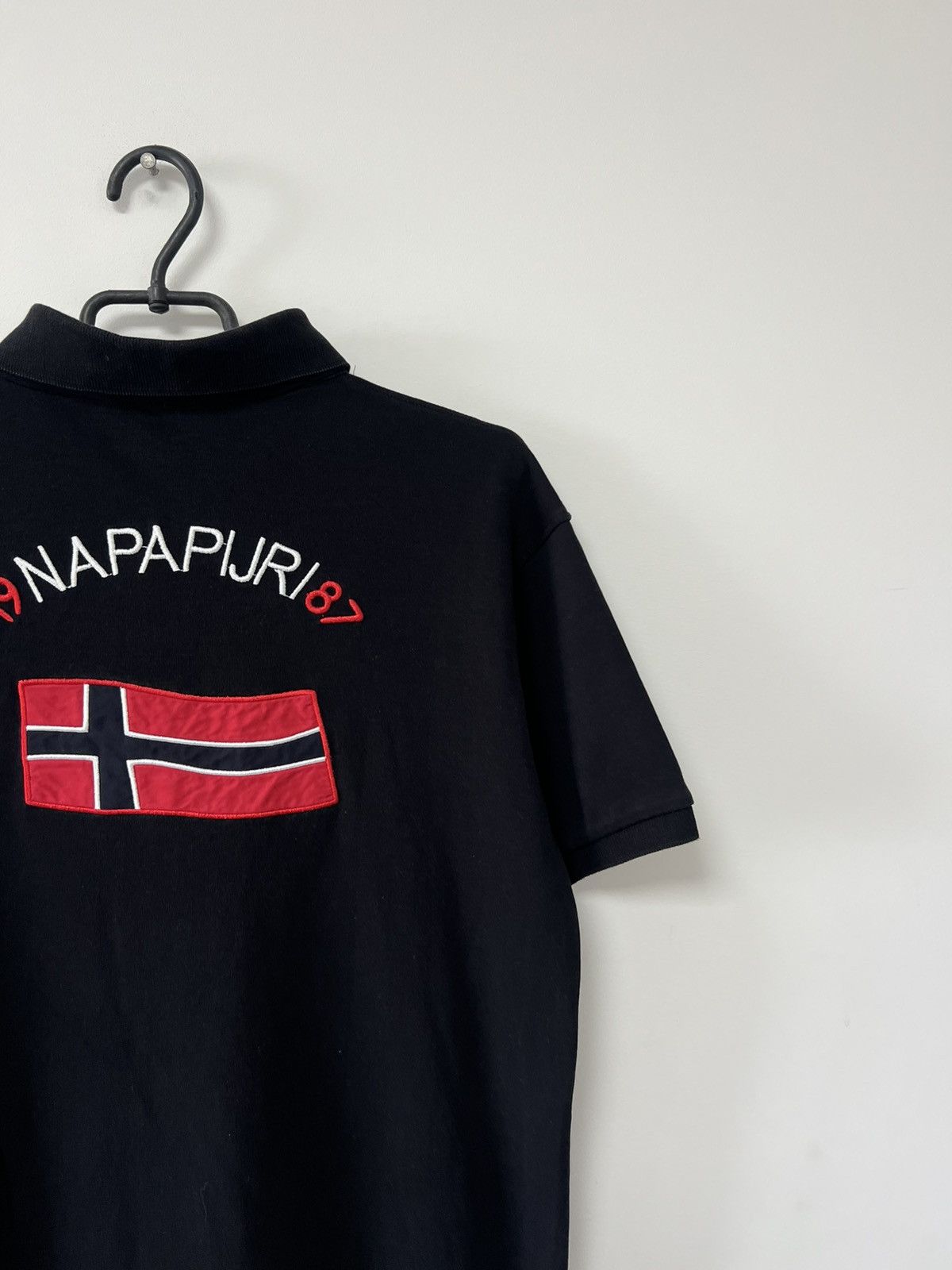 Napapijri Napapijri 1987 Black Polo Shirt Shirt Sleeve Black Rare sz L Size US L / EU 52-54 / 3 - 10 Thumbnail