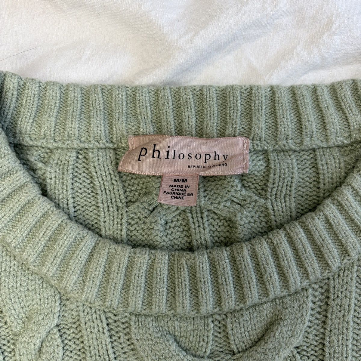 Other Philosophy sage green cable knit crewneck sweater Size M / US 6-8 / IT 42-44 - 6 Thumbnail