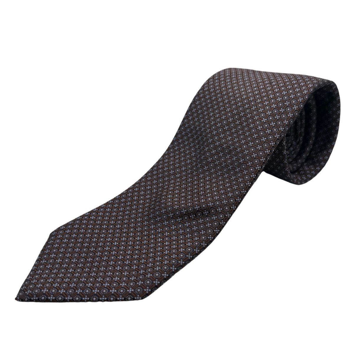 Canali Canali Silk Tie, Navy & Brown, Made in Italy, Like New Size ONE SIZE - 1 Thumbnail