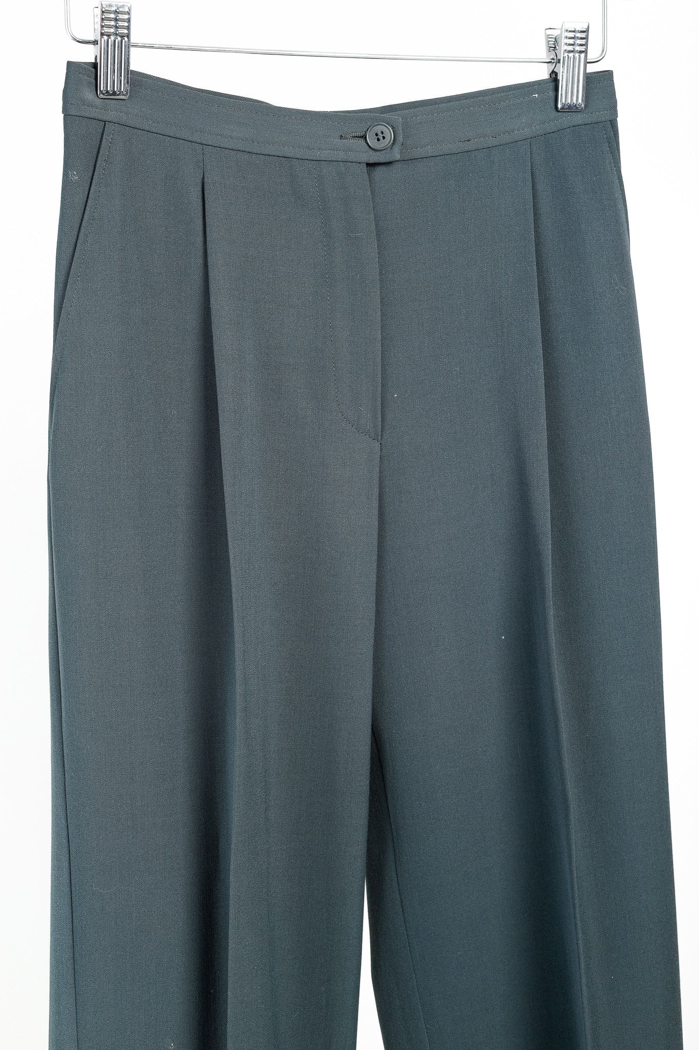 Emporio Armani Emporio Armani Minimalist Grey-Green Trousers Size 25" / US 0 / IT 36 - 3 Thumbnail
