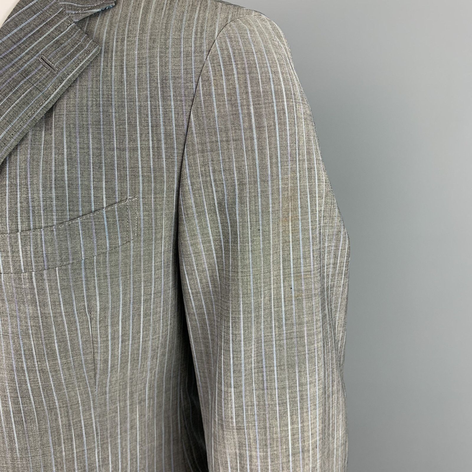 Etro ETRO Size 38 Regular Stripe Wool / Mohair Notch Lapel Suit Size 38R - 3 Thumbnail
