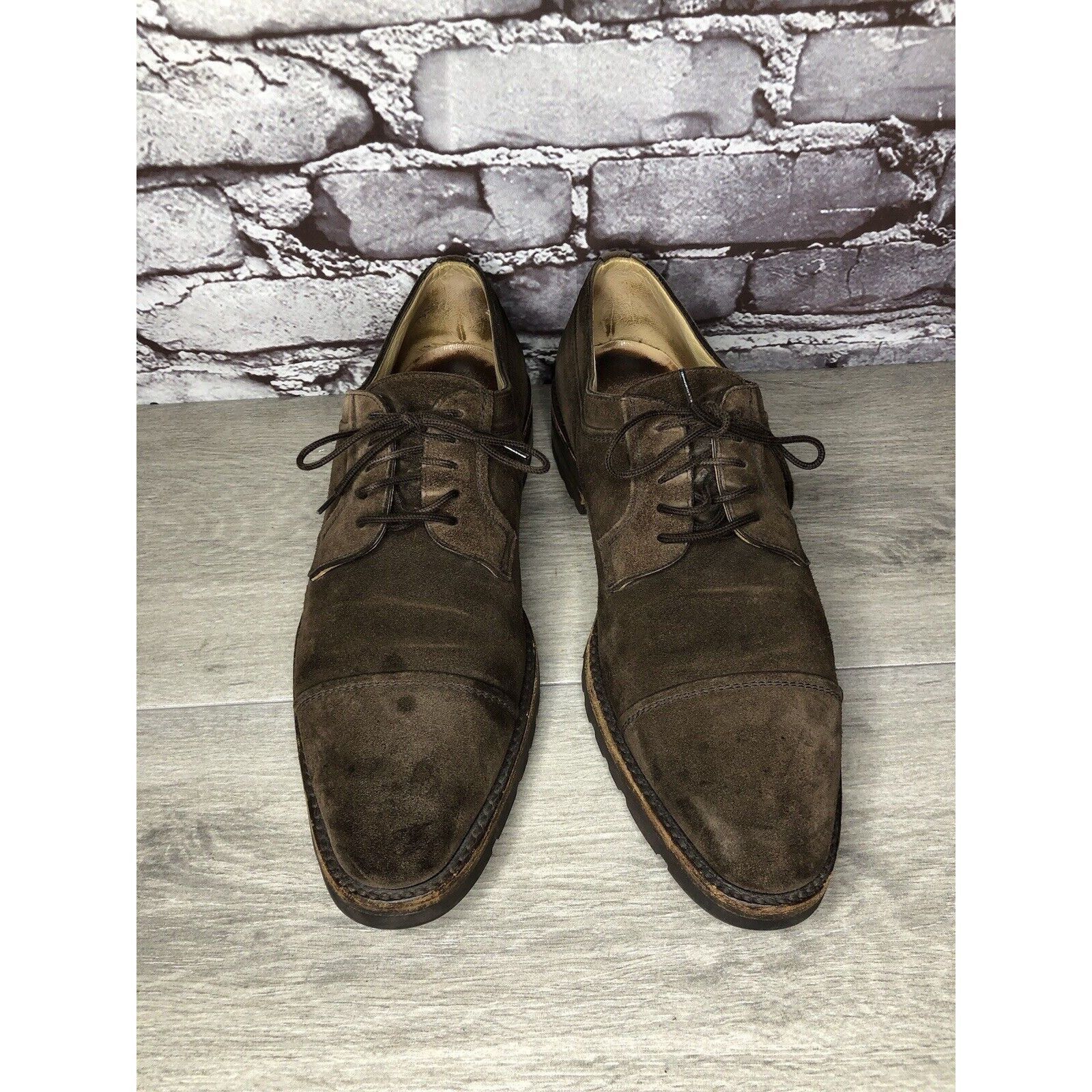 Gravati Gravati Vibram Brown Suede Leather Cap Toe Oxfords Shoes Men Size US 8.5 / EU 41-42 - 14 Thumbnail