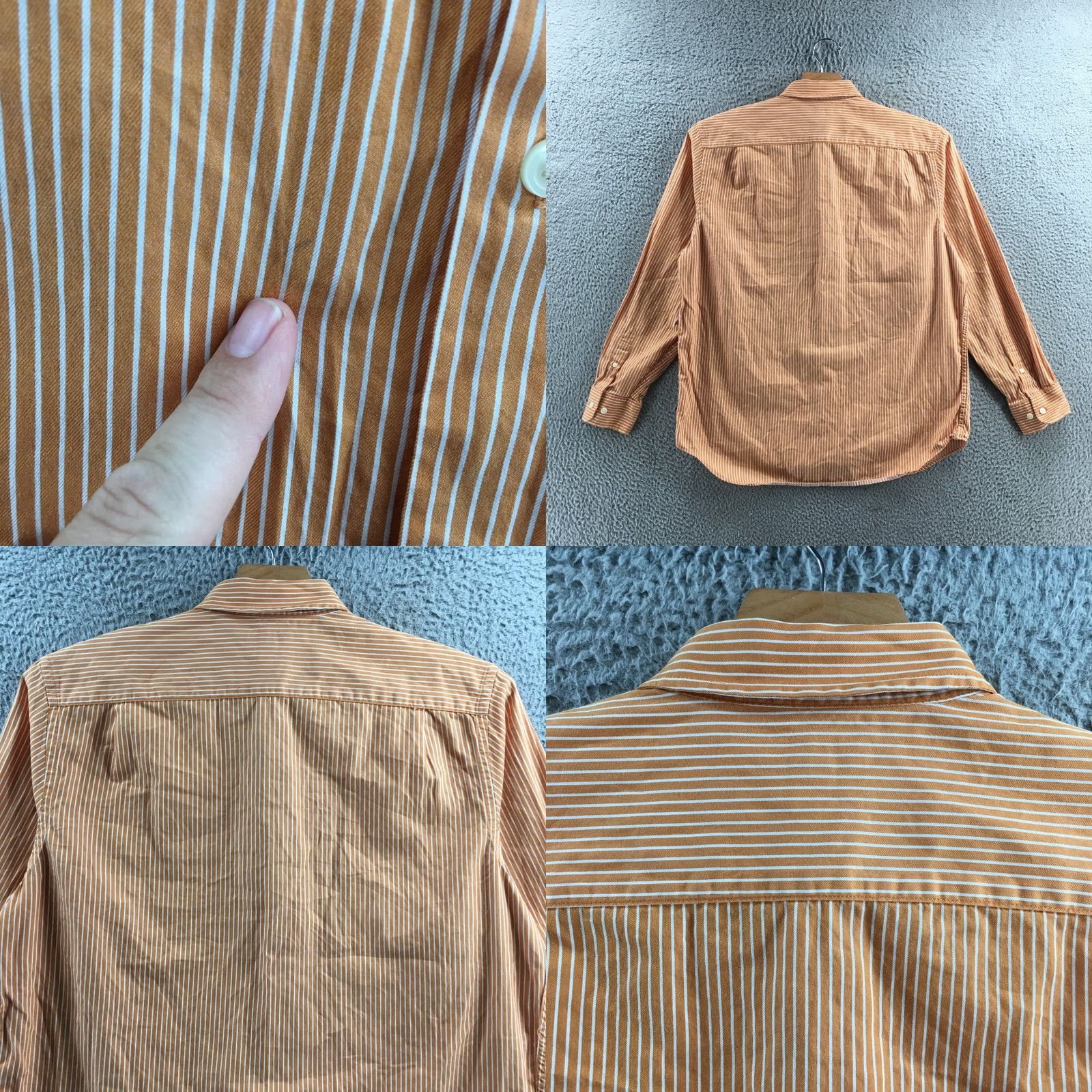 Banana Republic Banana Republic Button Up Shirt Men L Orange Striped Cotton Long Sleeve Collared Size US L / EU 52-54 / 3 - 8 Thumbnail