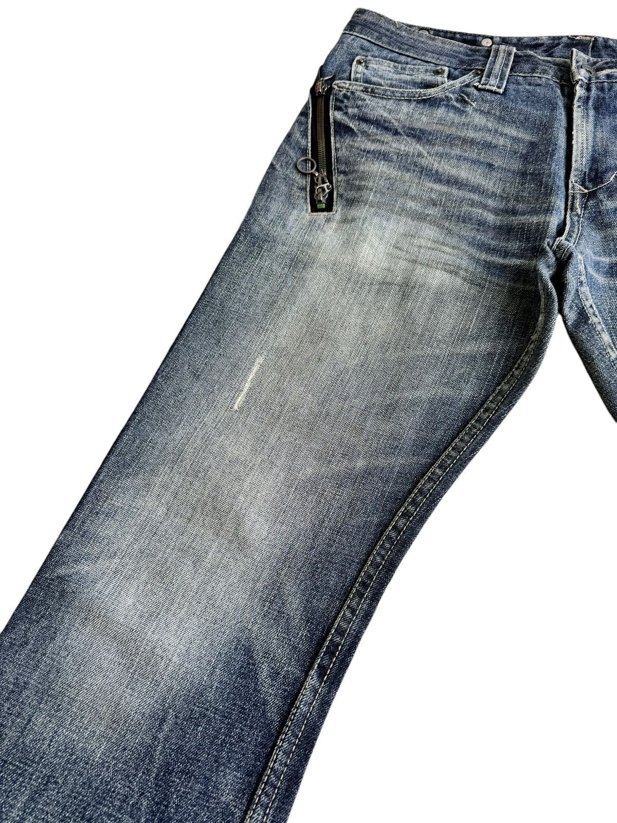 semanticdesign ⚡️⚡️Vintage Semantic Design Distressed Super Flare Jeans Size US 33 - 12 Thumbnail