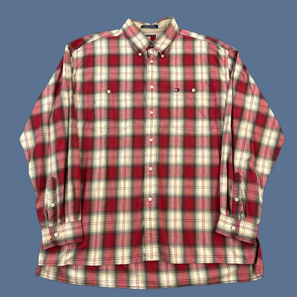 Tommy Hilfiger VINTAGE Tommy Hilfiger Shirt Mens XL Red Plaid Button Down Preppy Casual 90s Size US XL / EU 56 / 4 - 1 Thumbnail
