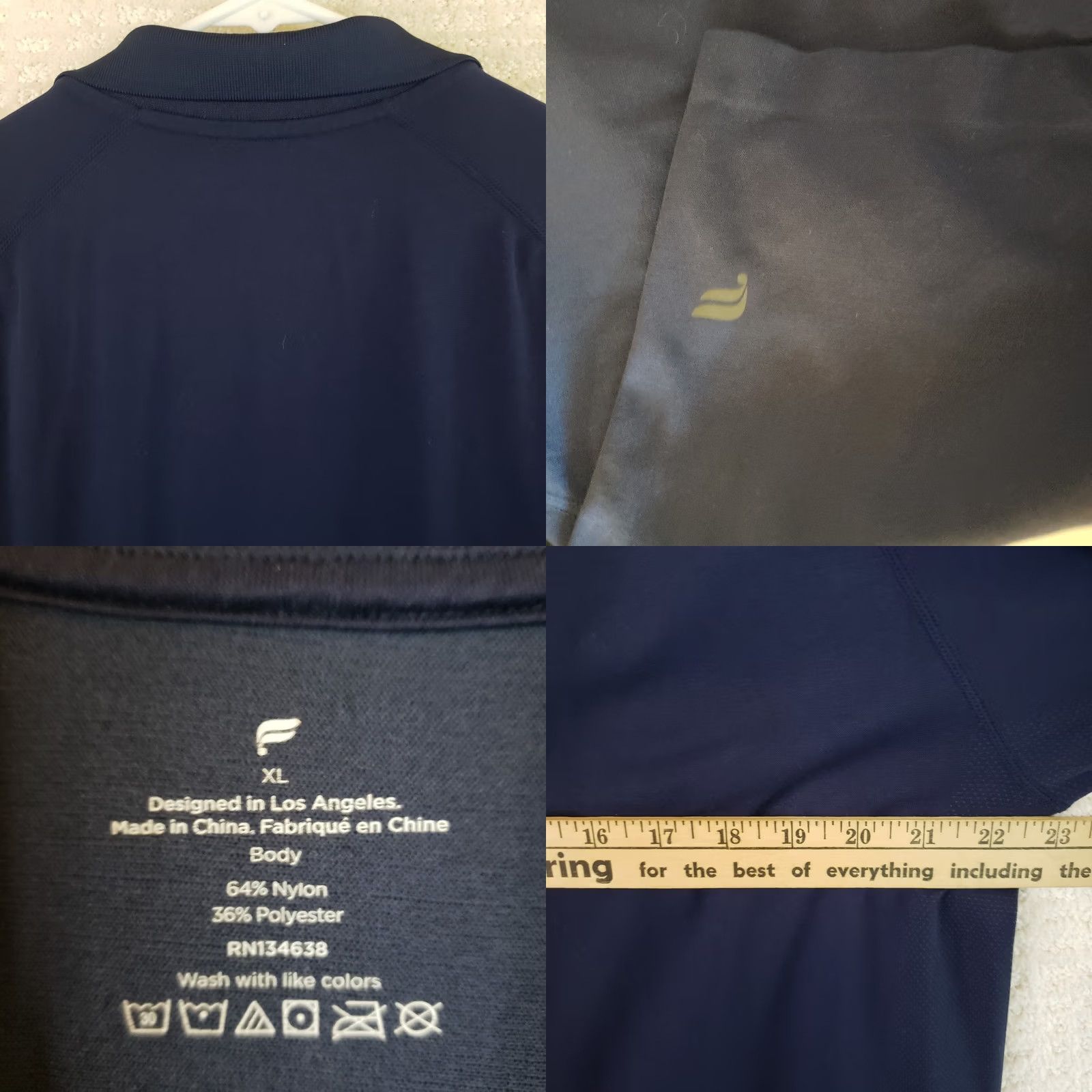 Fabletics Fabletics Polo Shirt Navy Blue XL Athletic Short Sleeve Golf Stretch New! Size US XL / EU 56 / 4 - 8 Thumbnail