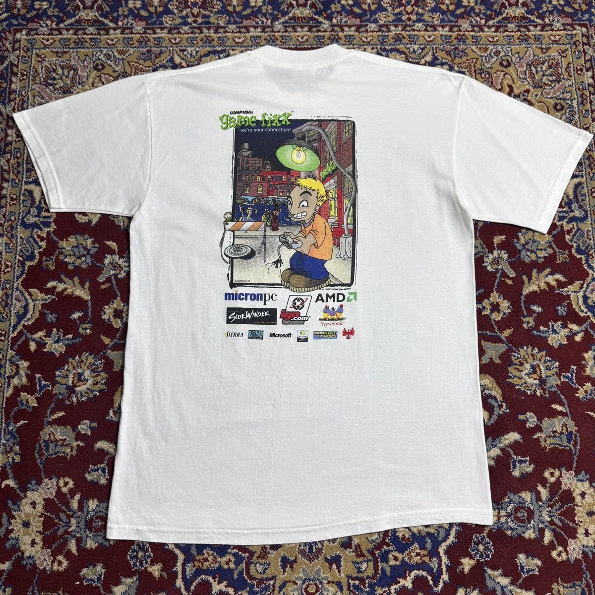 Playstation 2001 CompUSA Gamefix Blizzard microsoft video game promo tee Size US L / EU 52-54 / 3 - 3 Thumbnail