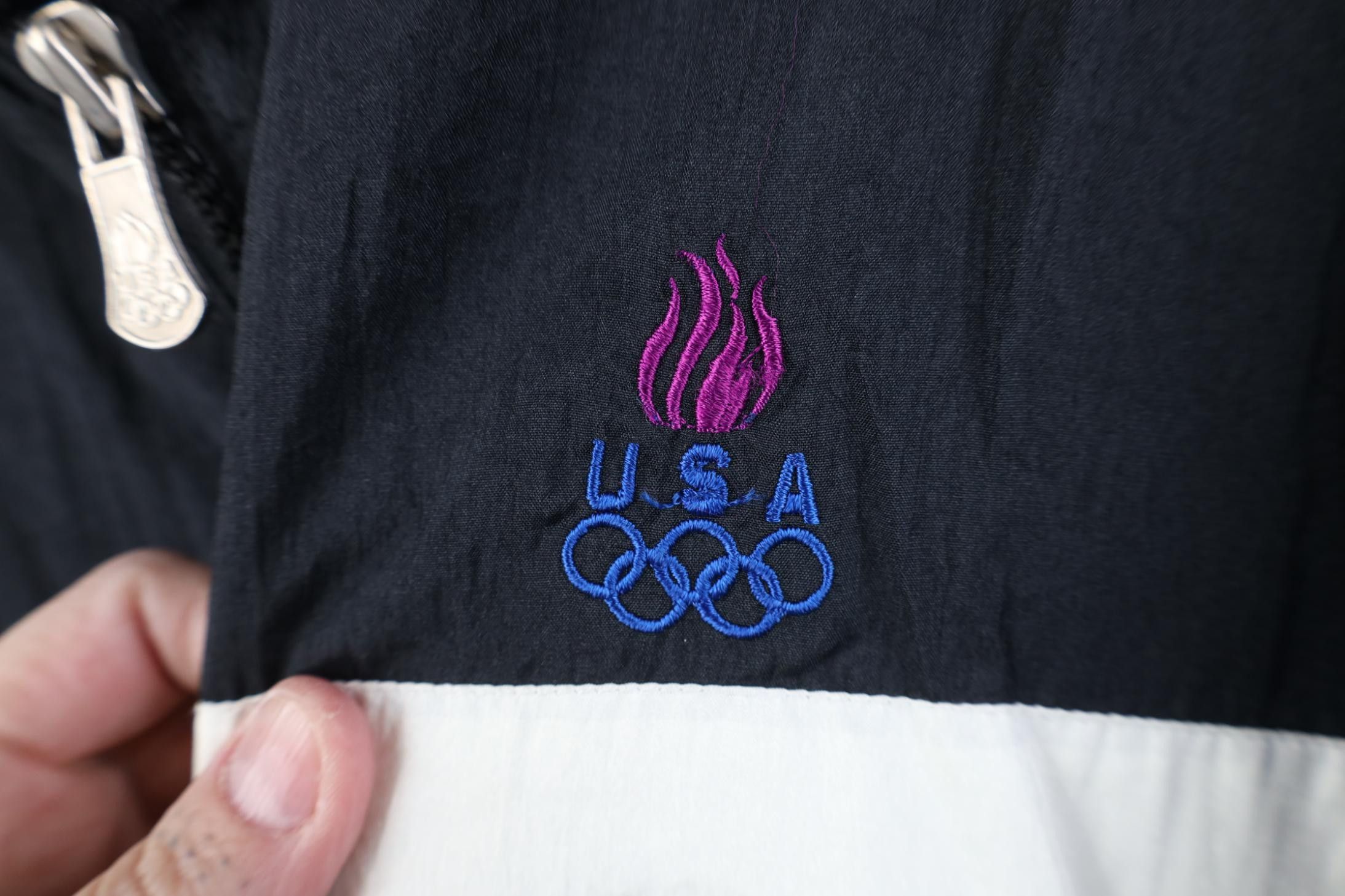 Vintage Vintage 90s USA Olympics Block Lined Windbreaker Jacket Size US XL / EU 56 / 4 - 4 Thumbnail