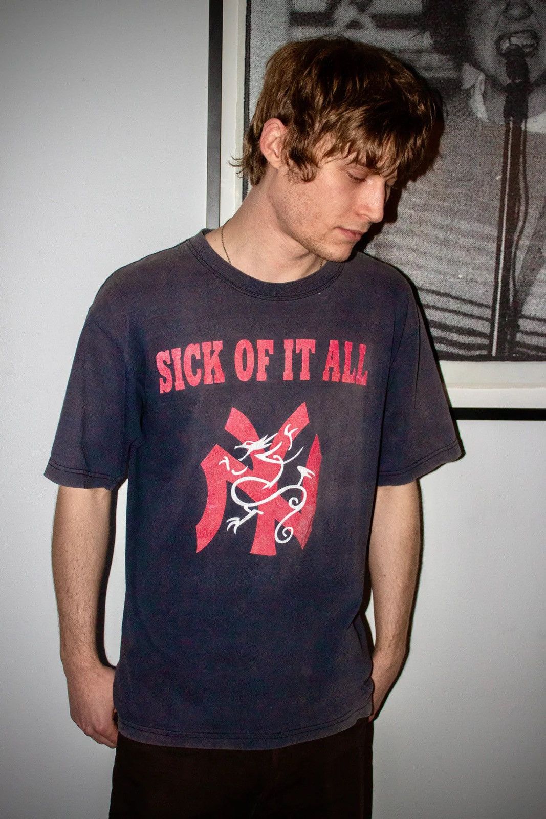 Vintage 🚭GRAIL🚭 90s ERD REFERENCE SICK OF IT ALL OPIUM DEN SHIRT Size US L / EU 52-54 / 3 - 2 Thumbnail