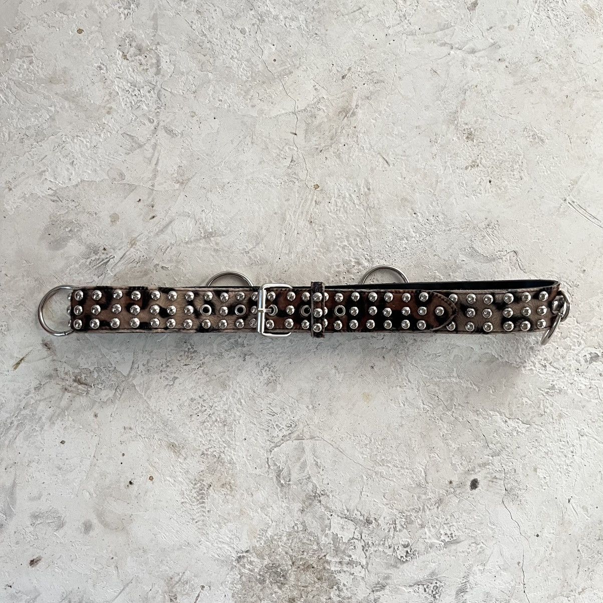 Hysteric Glamour Japanese Punk Leopard Studded Ring Fur Belt Size 32 - 6 Thumbnail