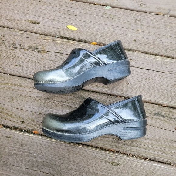 Dansko Dansko Professional Black Silver Metallic Ombre Patent Leath Size US 9.5 / IT 39.5 - 3 Thumbnail