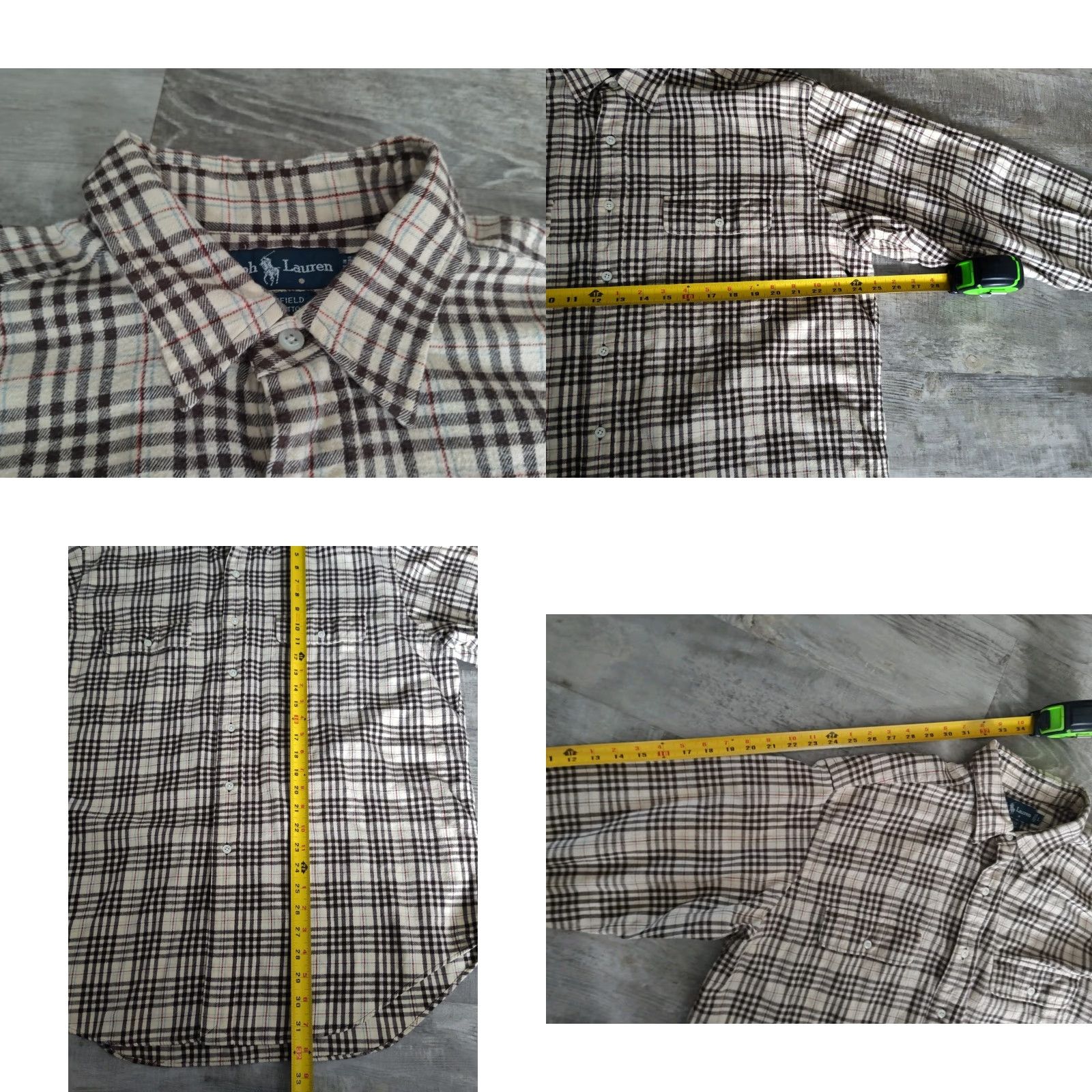 Ralph Lauren Vintage Ralph Lauren Whitfield Flannel Shirt Men’s L Beige Brown Casual Plaid 90s Preppy Size US L / EU 52-54 / 3 - 8 Thumbnail