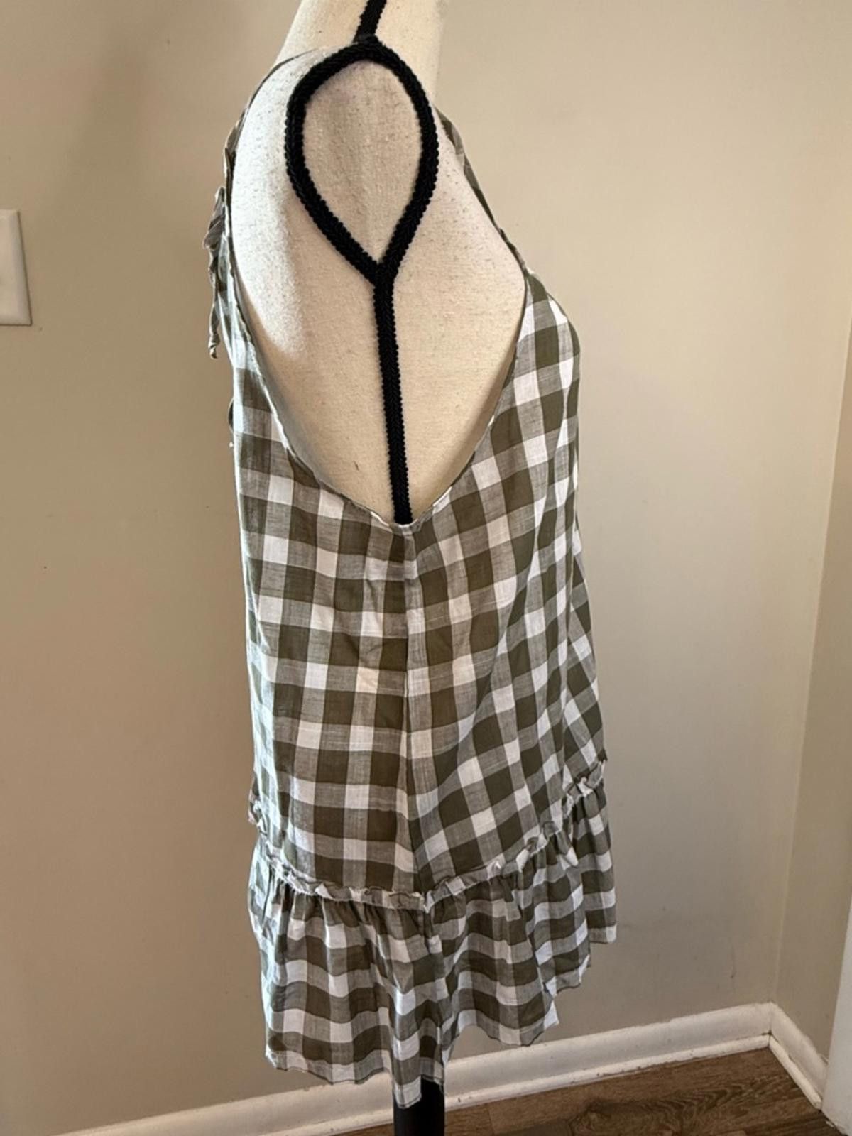 Other For the Republic brown white checkered ruffled tank top SZ M Size M / US 6-8 / IT 42-44 - 2 Thumbnail
