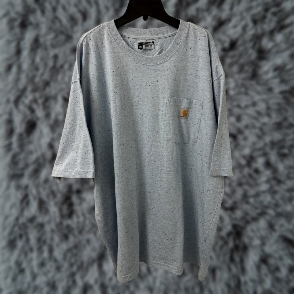 Carhartt Carhartt Shirt Mens 2XL Blue Loose Fit Heavyweight Pocket S/S Speckled Crew Neck Everyday Casual Mens Size US XXL / EU 58 / 5 - 1 Thumbnail