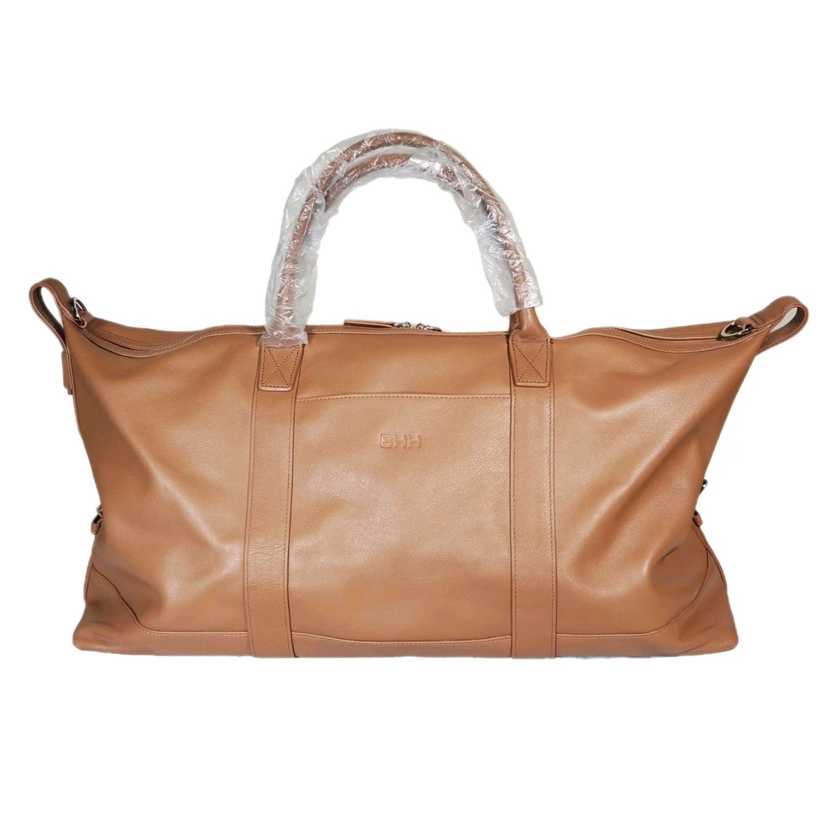 Vintage Leatherology Kessler Medium Duffel Bag Cognac Leather Weekender Travel 22" Brown Mens Adjustable Strap Inner Pockets Canvas Lining NWOT Size ONE SIZE - 2 Thumbnail