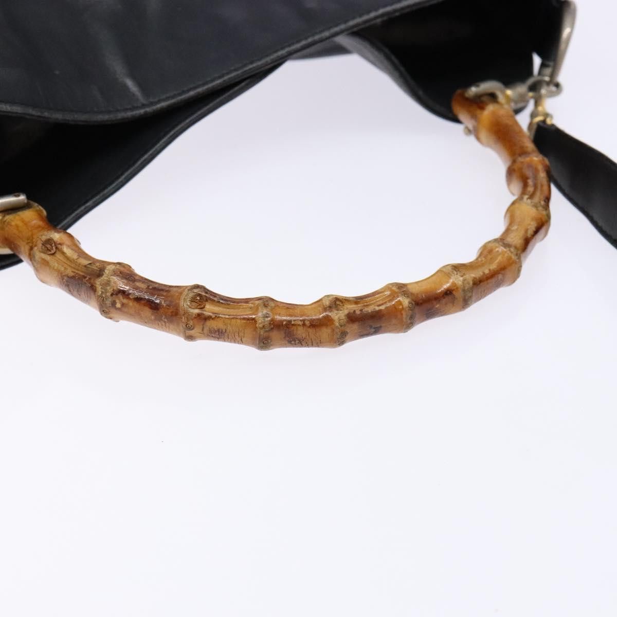 Gucci GUCCI Bamboo Hand Bag Leather Black Gold 001 1781 001 1781 Size ONE SIZE - 7 Thumbnail