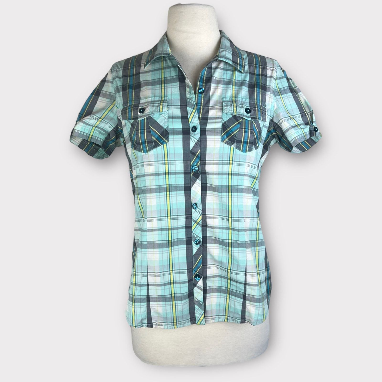 Vans Vans | Vintage Y2K Button Down Plaid Shirt | Medium Size M / US 6-8 / IT 42-44 - 3 Thumbnail