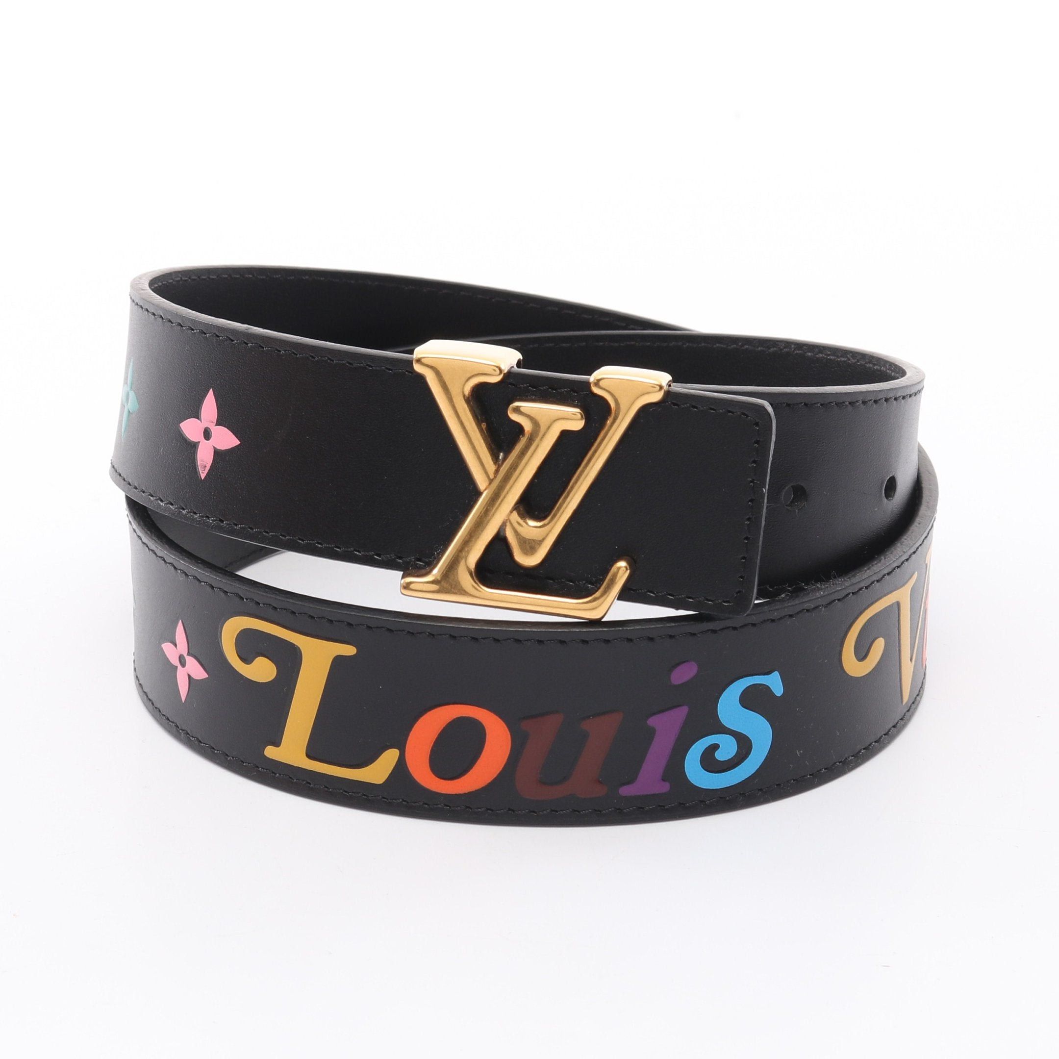 Louis Vuitton Louis Vuitton Ceinture Lv New Wave Belt Leather Black Multicolor Gold Hardware Size ONE SIZE - 1 Thumbnail