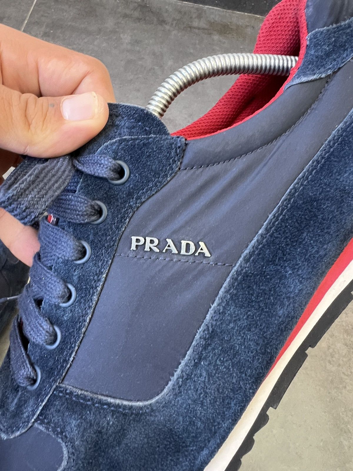 Prada Prada Men's Scamosciato Nylon suede Low-top Sneakers Size US 11 / EU 44 - 11 Thumbnail