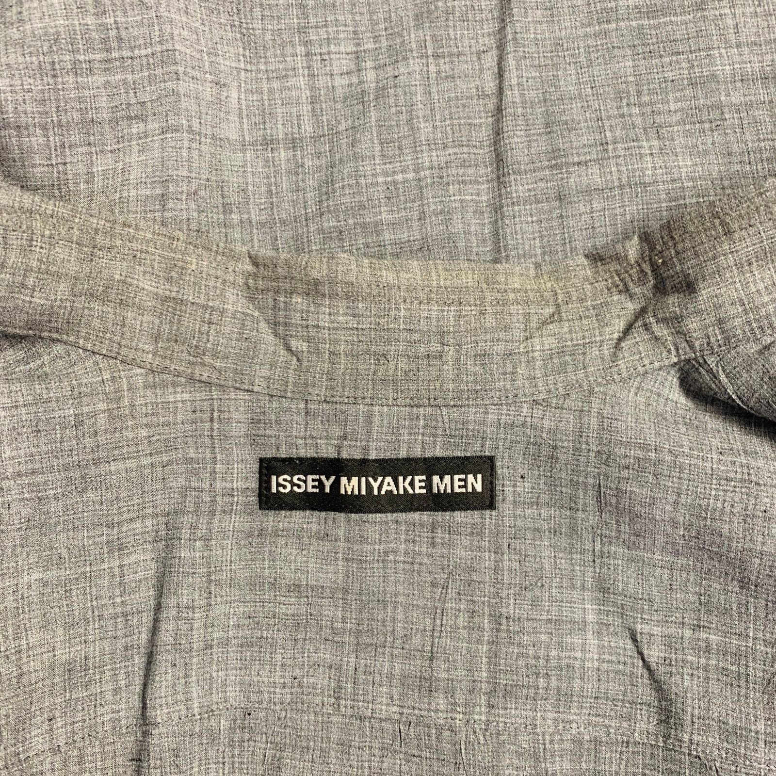 Issey Miyake Size L Grey Heather Polyester Linen Short Sleeve Shirt Size US L / EU 52-54 / 3 - 4 Thumbnail