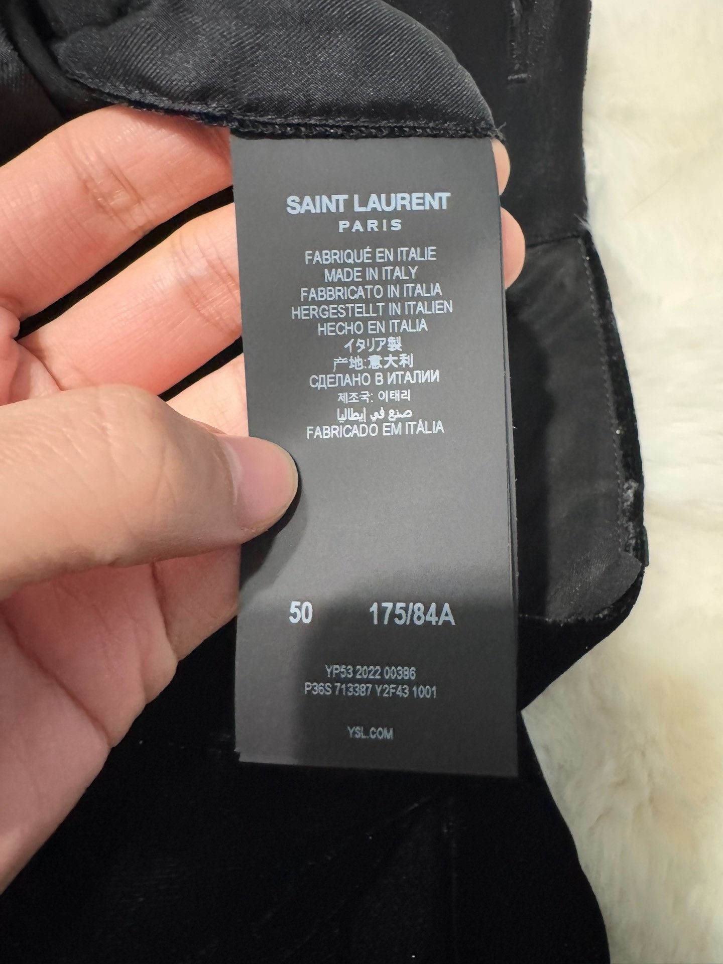 Saint Laurent Paris Saint laurent size US 50Starry Sky Shiny Velvet Wide Leg Pa Size US 34 / EU 50 - 6 Thumbnail