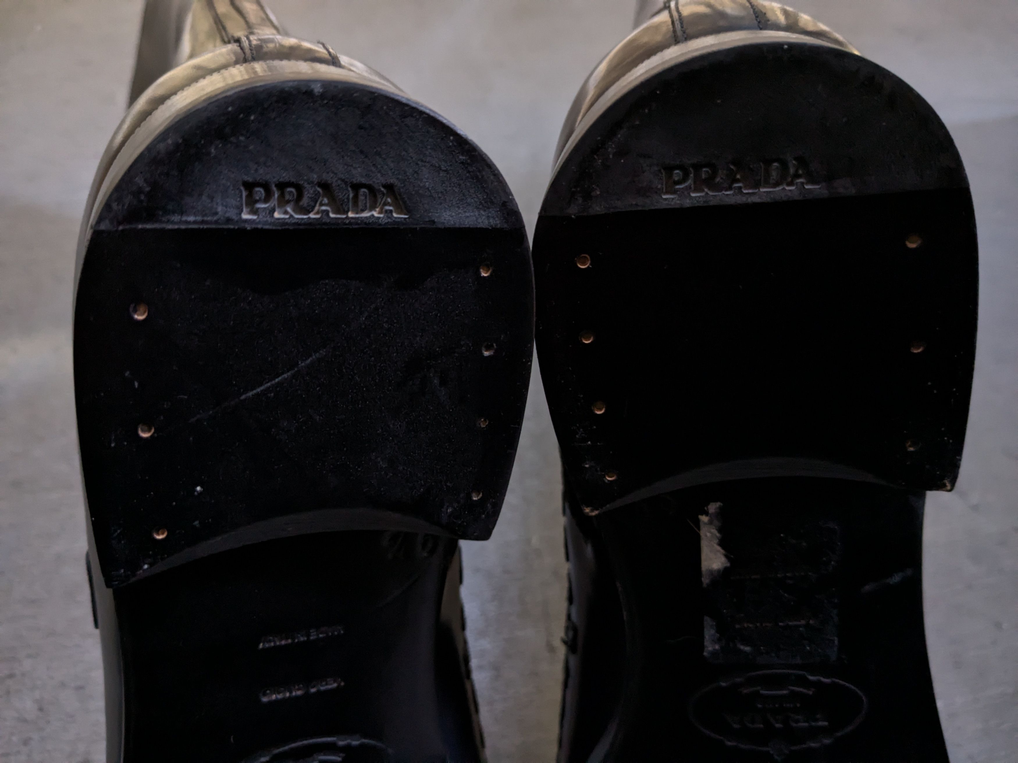Prada Prada Boots Black Gray Leather 10.5 Side Zip Skeleton Size US 10.5 / EU 43-44 - 16 Thumbnail