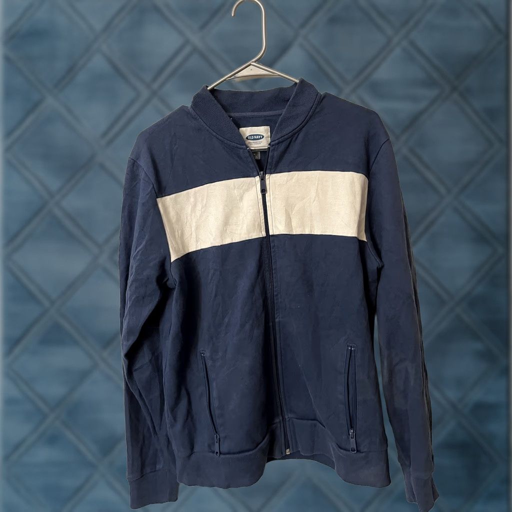 Old Navy Old Navy Bomber Jacket Men’s M Full Zip Long Sleeve Blue White Colorful Casual Fashion Size US M / EU 48-50 / 2 - 1 Thumbnail