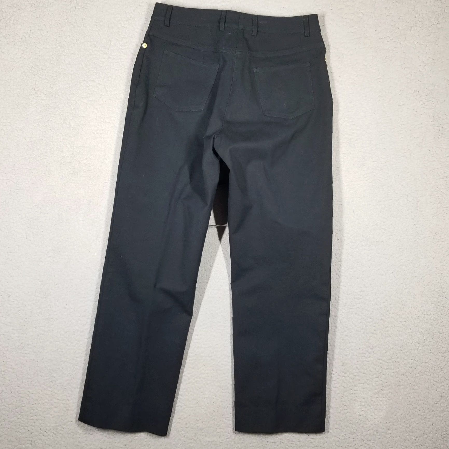 Vintage St John Sport Women's Pants Size 10 Black Cotton Spandex Straight Leg Workwear Casual Size 32" / US 10 / IT 46 - 7 Thumbnail