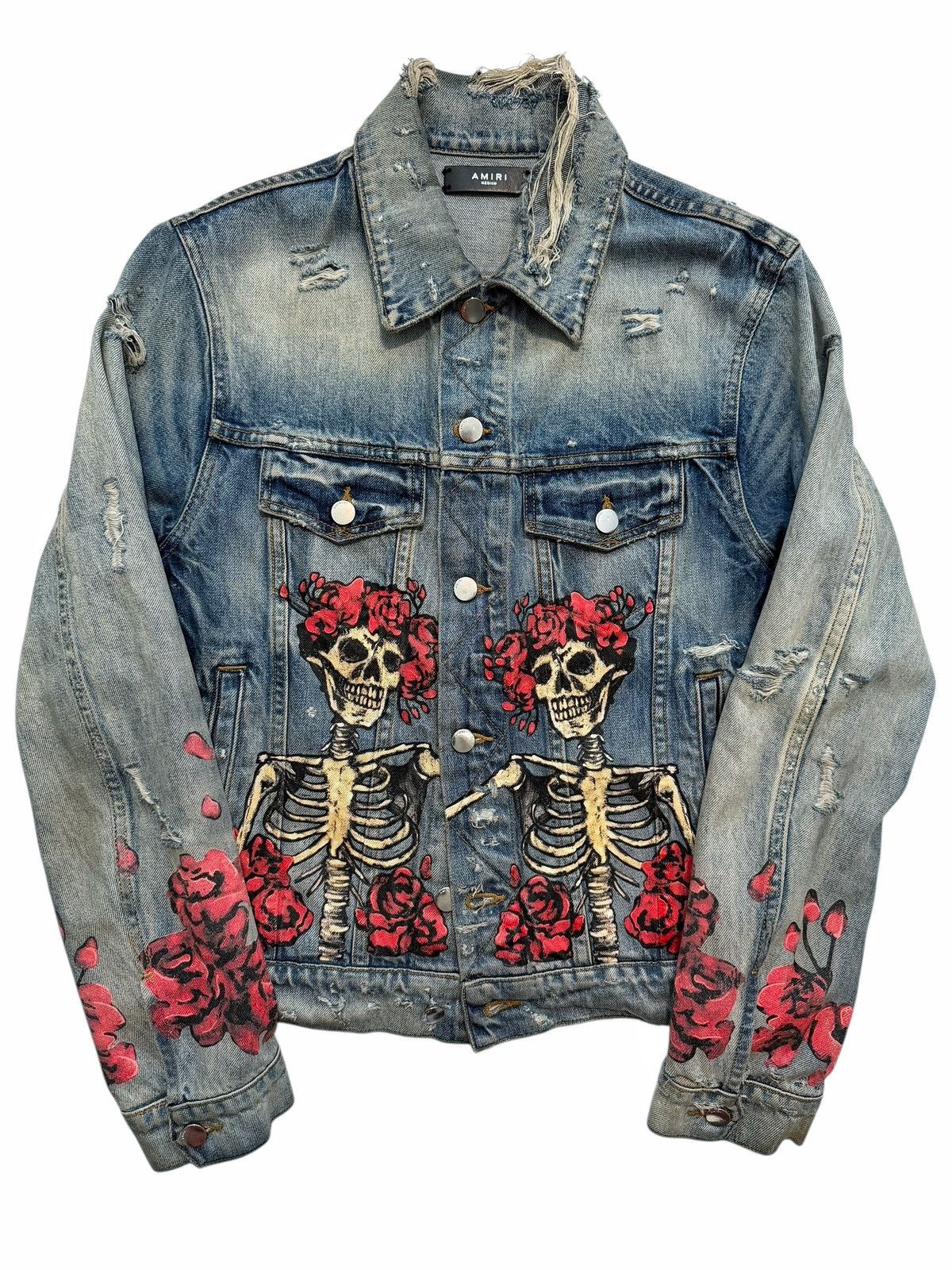 Amiri RARE Grateful Dead Distressed Denim Trucker Jacket Size US M / EU 48-50 / 2 - 2 Thumbnail