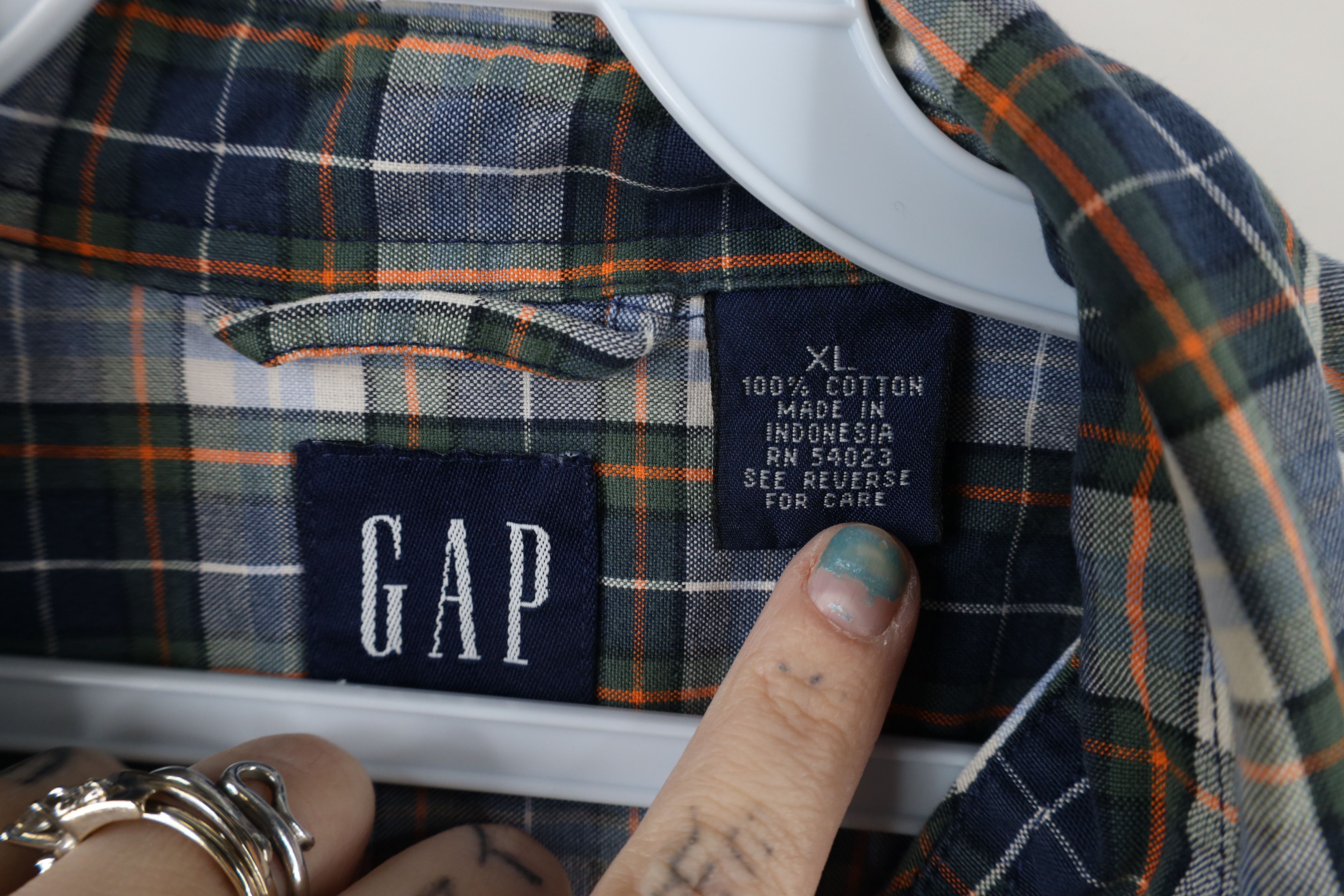 Gap × Vintage Vintage 90s Gap Collared Button Down Shirt Plaid Cotton Size US XL / EU 56 / 4 - 9 Thumbnail