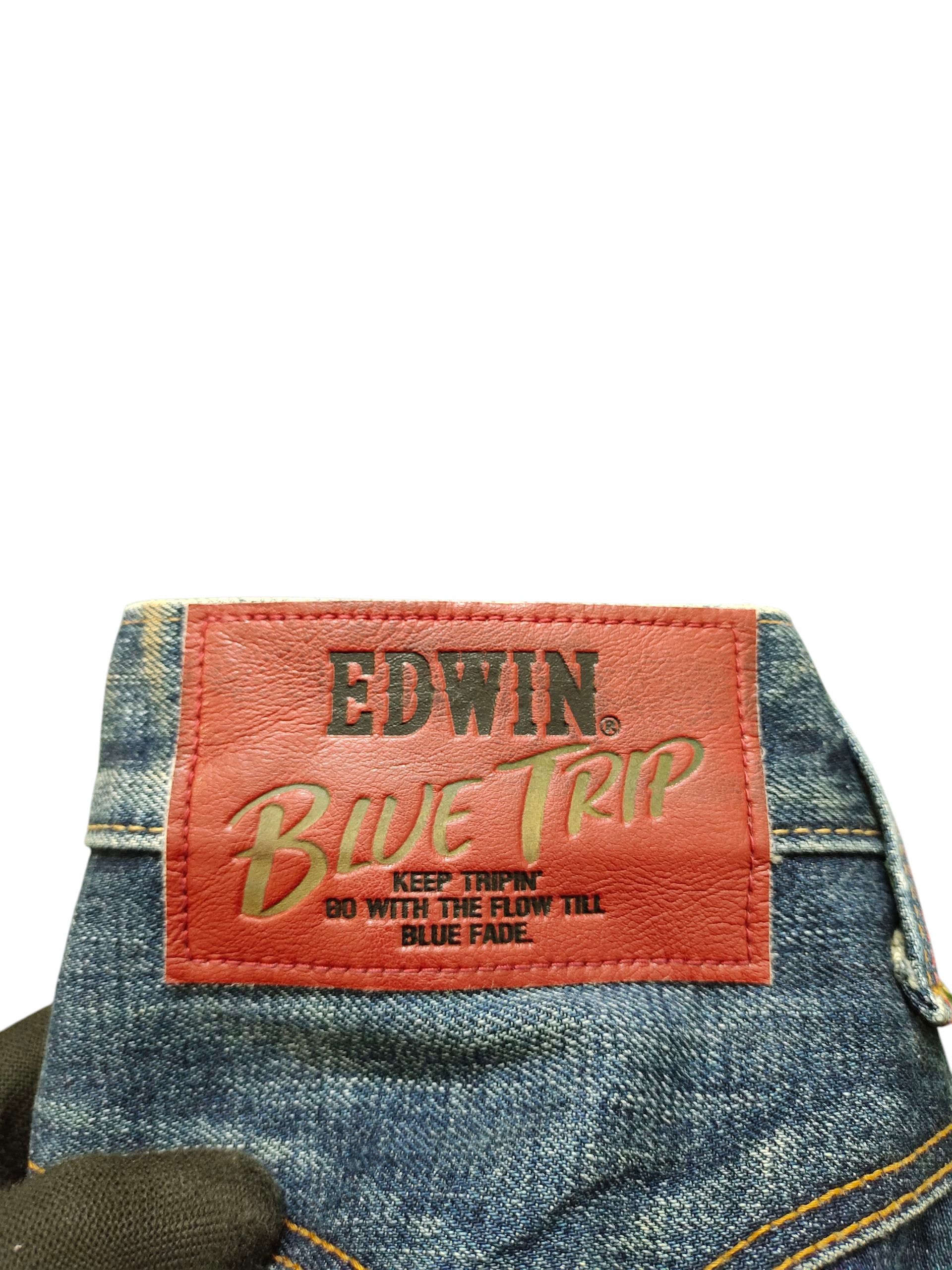 Comme des Garcons × Undercover Vintage Edwin Leather Trim Distress Denim Jeans Size US 33 - 13 Thumbnail