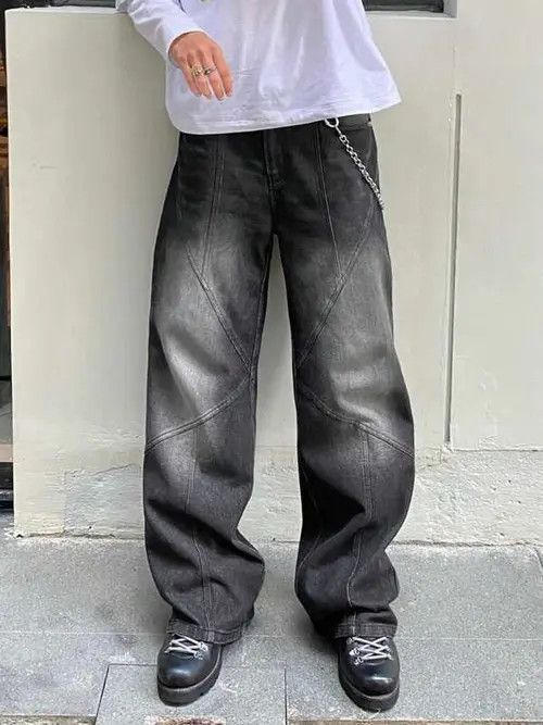 Jean Washed Y2K baggy skate 90s denim jeans Size US 33 - 1 Thumbnail