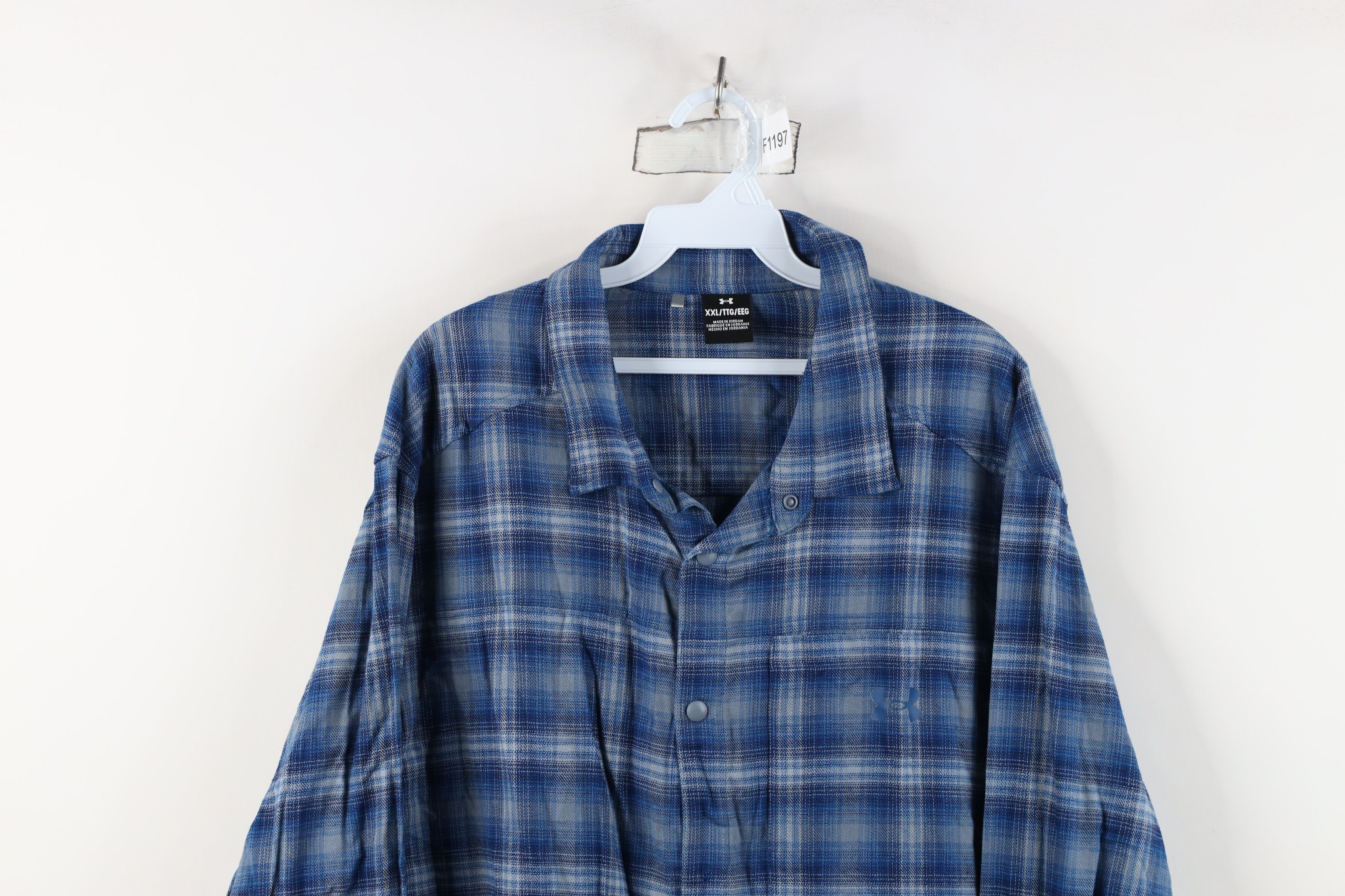 Under Armour Under Armour Flannel Collared Button Shirt Blue Plaid Size US XXL / EU 58 / 5 - 2 Thumbnail