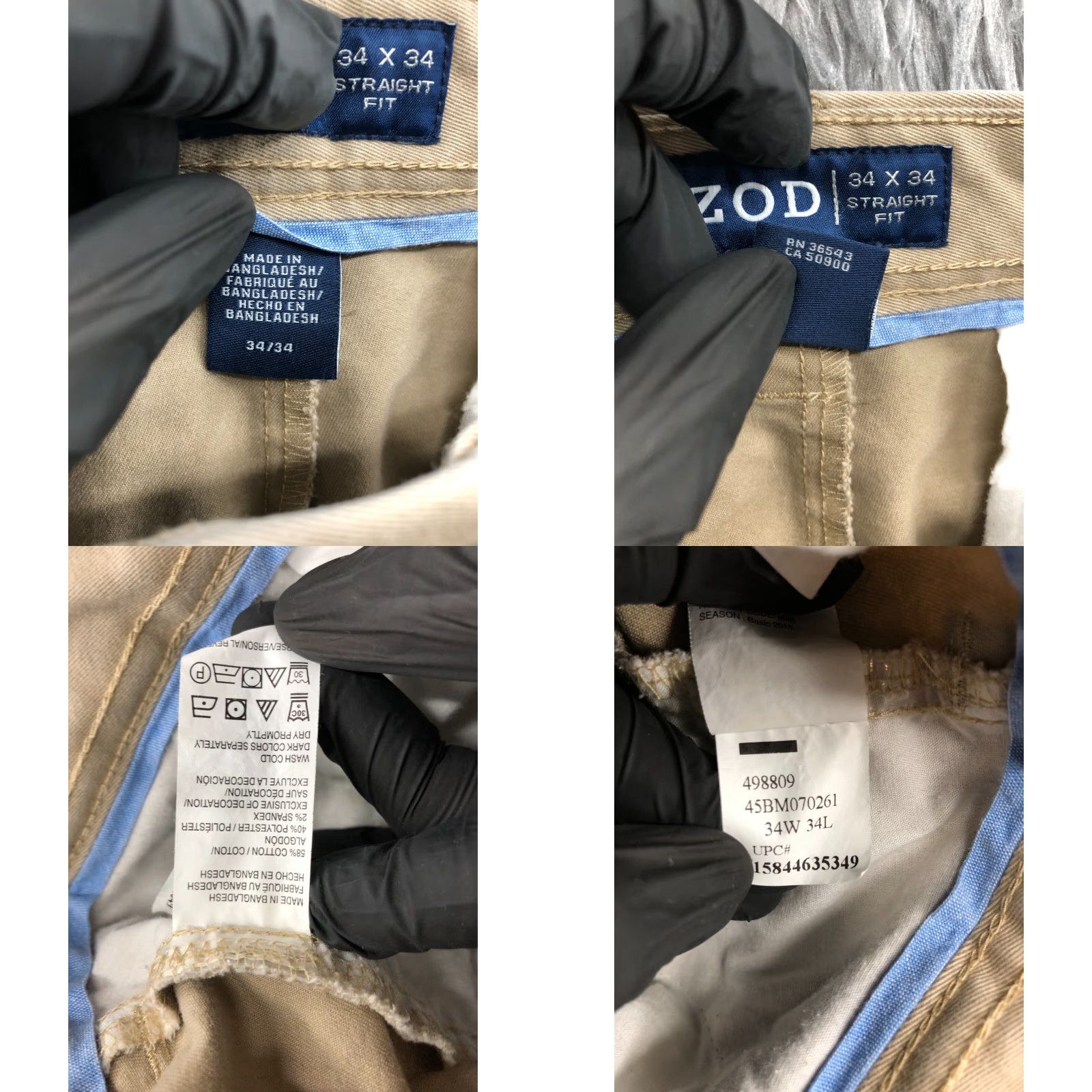 Izod Izod Chino Pants Mens Size 34x34 Beige Straight Rise Mid 34 Inseam 5-Pocket Solid Zipper Button Logo Regular Knit Polyester Blend Front Flat Front Size US 34 / EU 50 - 9 Thumbnail