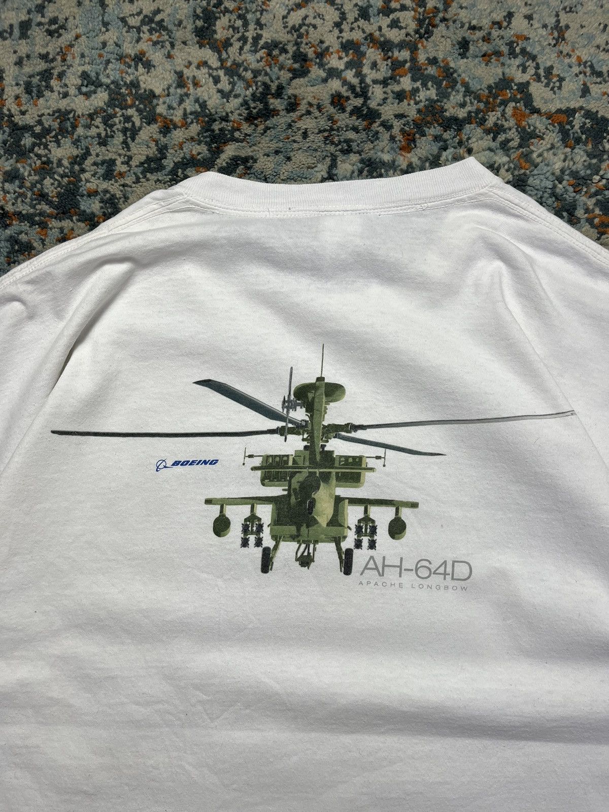 Vintage Vintage 90s AH-64 Apache longbow helicopter graphic tee Size US XXL / EU 58 / 5 - 8 Thumbnail
