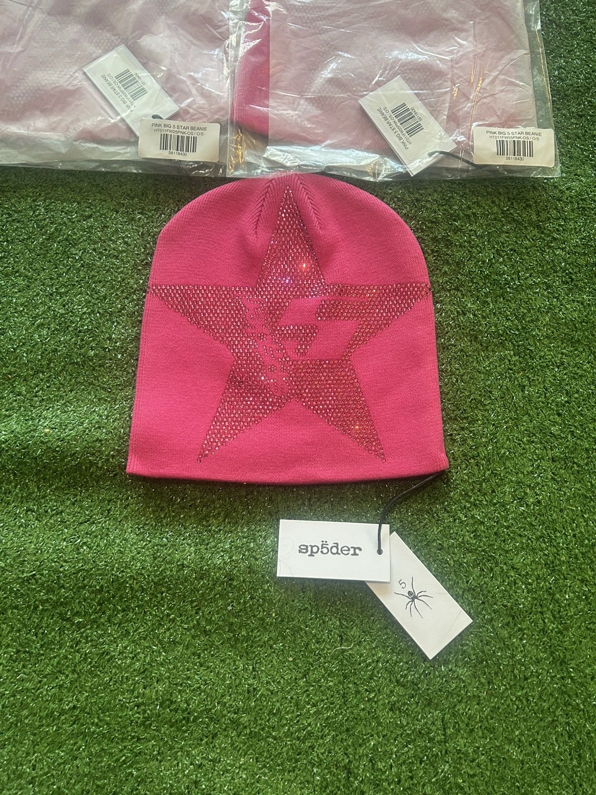 Sp5der SP5DER “5STAR” SKULLY RHINSTONE (PINK) O/S Size ONE SIZE - 3 Thumbnail