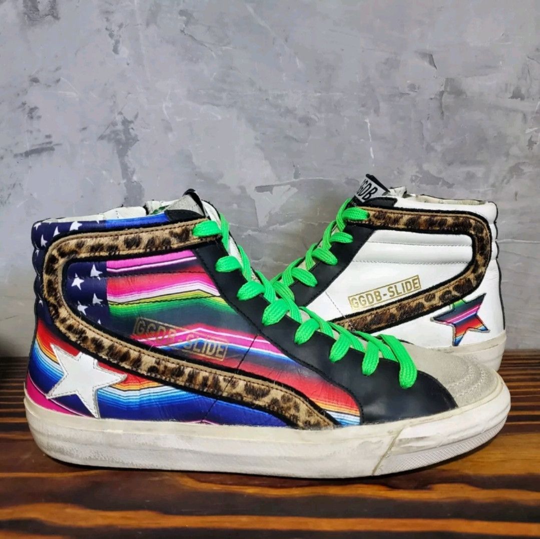 Golden Goose Golden Goose Slide High Top Sneaker 38 Rainbow Black Size US 8 / IT 38 - 24 Thumbnail