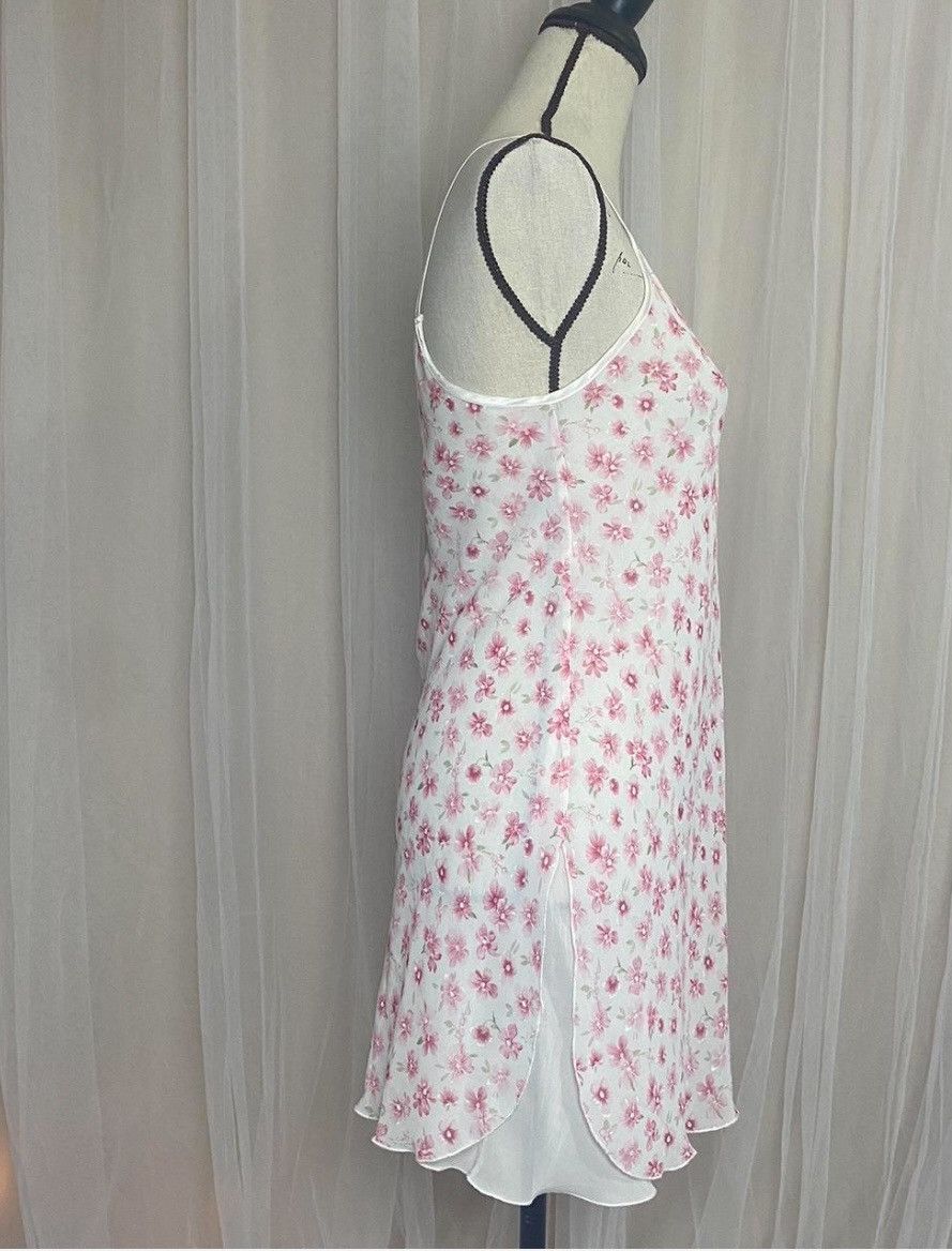 Vintage VINTAGE MINI SLIP DRESS WITH PINK FLOWERS Size L / US 10 / IT 46 - 2 Thumbnail