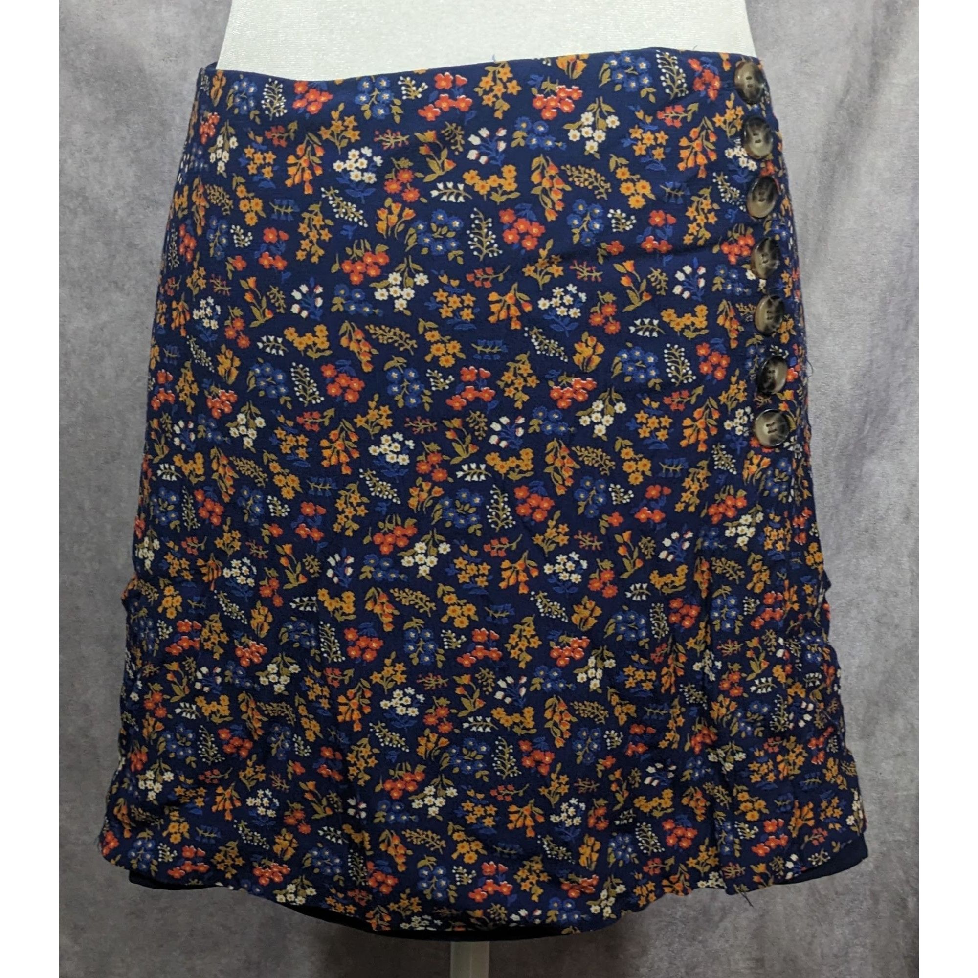 Madewell Madewell Blue Floral Cottagecore A-Line Mini Skirt Size 26" / US 2 / IT 38 - 8 Thumbnail