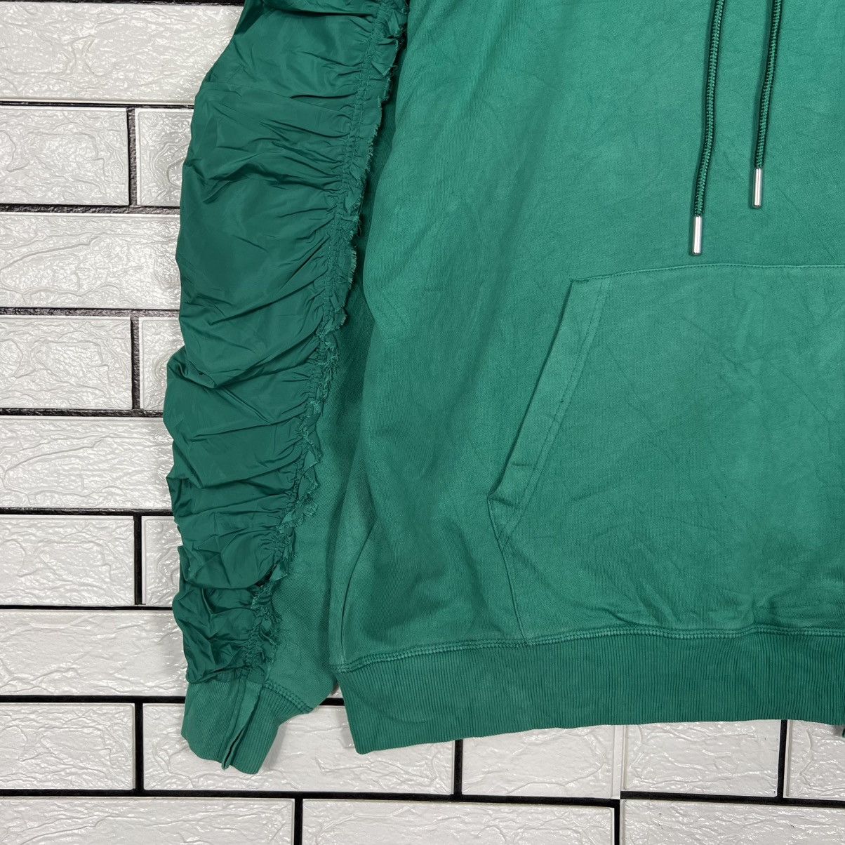 Diesel DIESEL Green Oversized Ruched Sleeve Hoodie #4260-C194 Size XS / US 0-2 / IT 36-38 - 5 Thumbnail