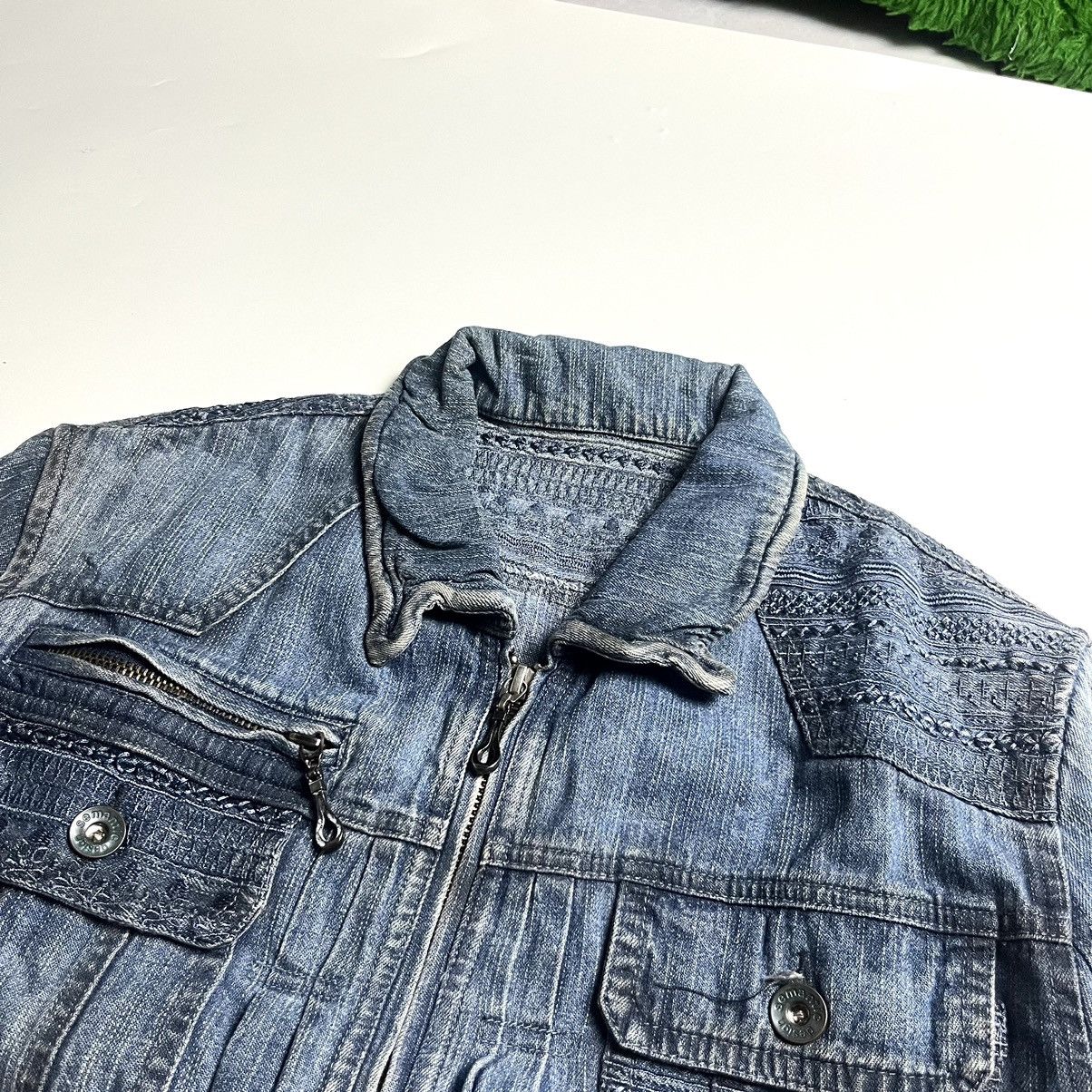 Japanese Brand Semantic Unique Pattern double zipper denim jacket Size US S / EU 44-46 / 1 - 9 Thumbnail