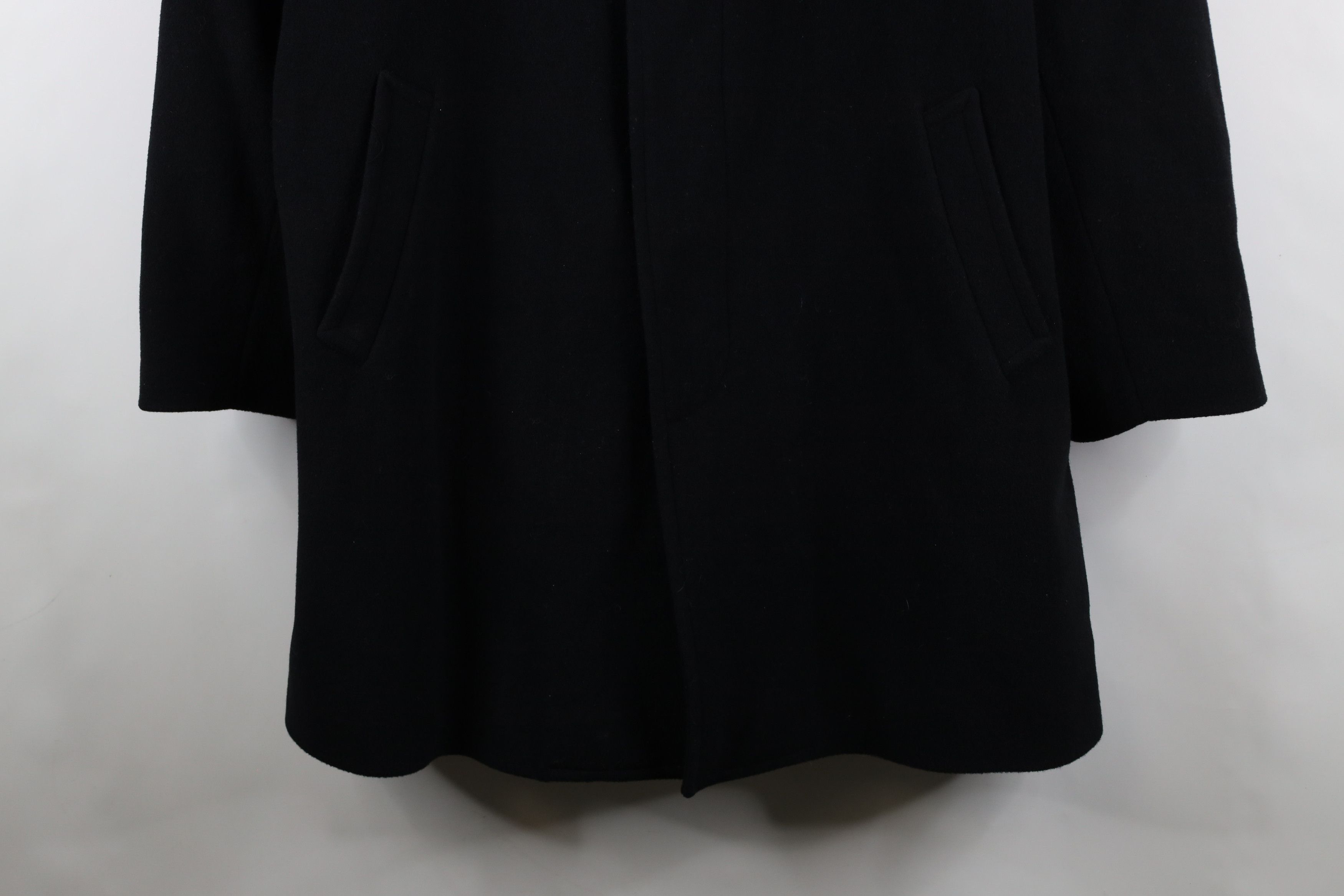 Vintage Vintage 90s Streetwear Collared Button Overcoat Jacket Black Size US XL / EU 56 / 4 - 4 Thumbnail