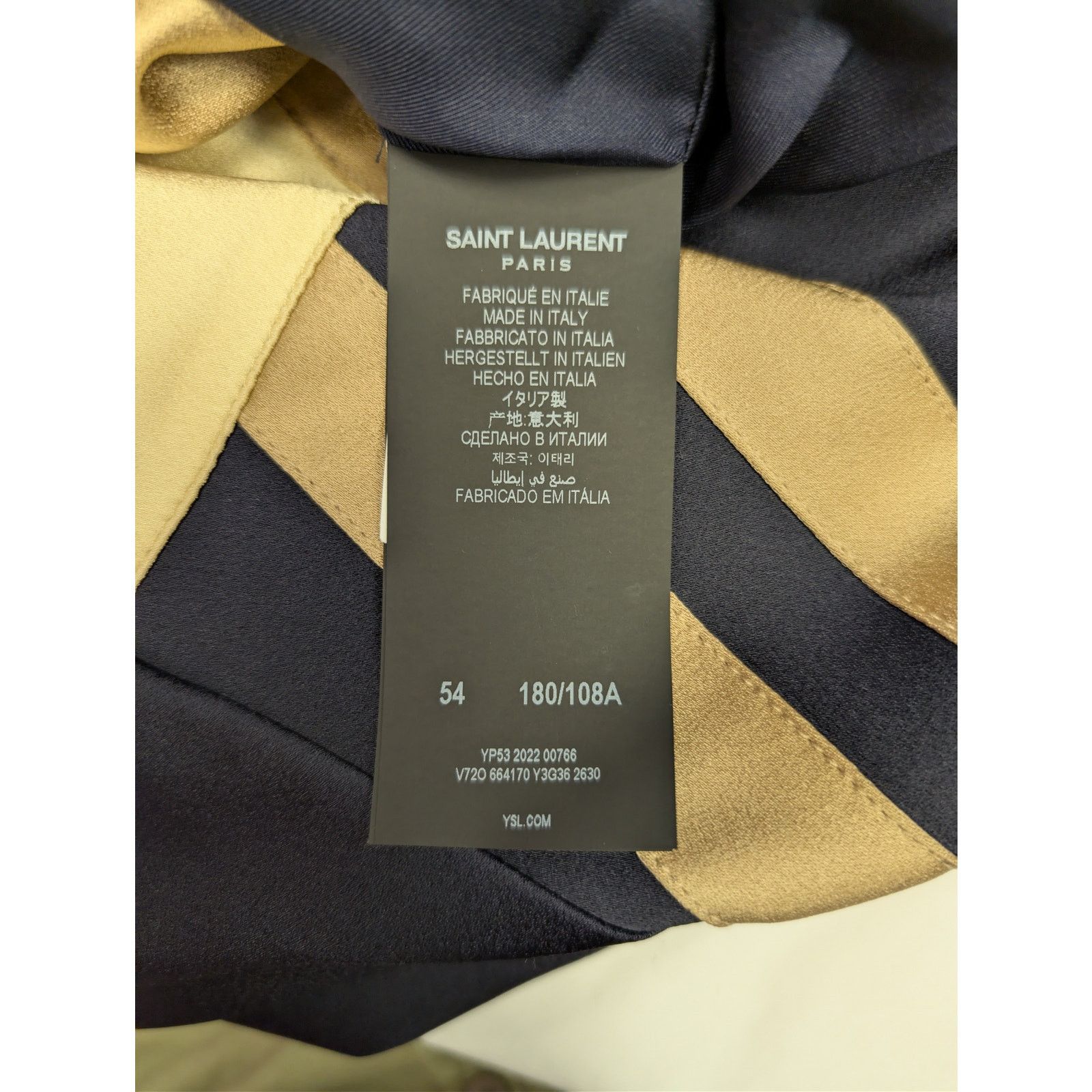 Saint Laurent Paris o1rshd1 Teddy Tricolore Satin Crepe Jacket in Beige Size US L / EU 52-54 / 3 - 15 Thumbnail