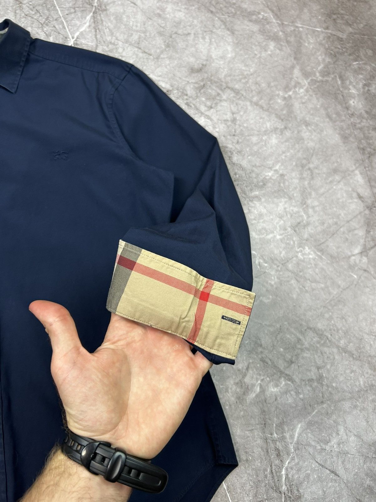 Burberry Burberry Brit Button Up Dark Blue Long Sleeve Nova Check Size US M / EU 48-50 / 2 - 6 Thumbnail